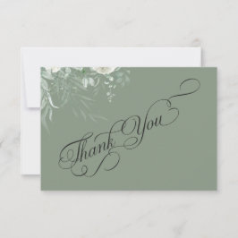Sage Green Greenery Wedding Thank You Card サンキューカード