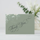 Sage Green Greenery Wedding Thank You Card サンキューカード (スタンド正面)