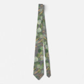 SAGE GREEN GREY BOTANICAL MENS TIE ネクタイ (正面)