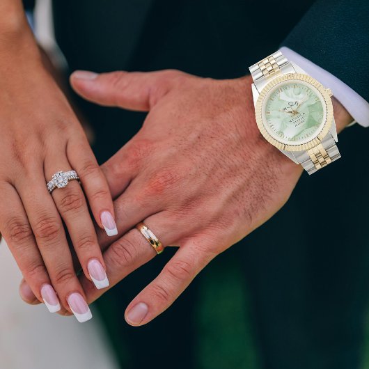 Sage Green Groom Classic | Personalized Wedding 腕時計