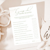 Sage Green Guessお洒落誰がママかパパのカード 招待状