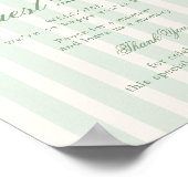 Sage Green Guest Book Table Sign ポスター (角)