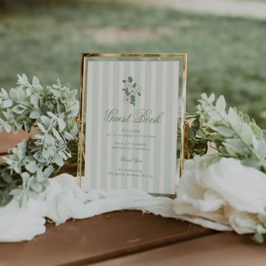Sage Green Guest Book Table Sign ポスター