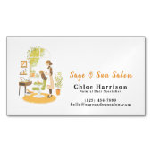 Sage Green Hair Salon マグネット名刺 (正面)