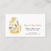 Sage Green Hair Salon Appointment Card & 名刺 (正面)
