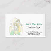 Sage Green Hair Stylist Illustrator Appointment& 名刺 (正面)