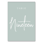 Sage Green Hand淡い色のスクリプトテーブル十九歳 テーブルナンバー (裏面)