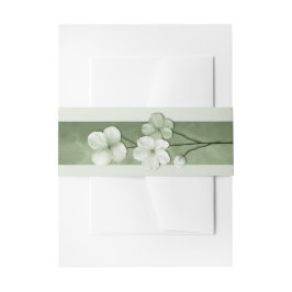 Sage Green Hand Drawn Floral Botanical Wedding 招待状ベリーバンド