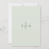 Sage Green Hand Drawn Floral Botanical Wedding 招待状 (裏面)