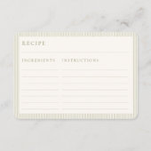 Sage Green Hand Drawn Floral Recipe Request Card エンクロージャーカード (裏面)