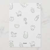 Sage Green Hand Drawn Gender Neutral Baby Shower 招待状 (裏面)