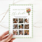 Sage Green Hand Drawn How Old Was The Bride Game 招待状