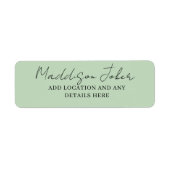 Sage Green Hand Letteredスクリプト ラベル (正面)