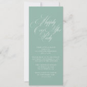 Sage Green Happily Ever After ウェディングレセプション 招待状 (正面)