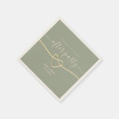  sage green Happily Ever After パーティー ウェディング ナプキン スタンダードカクテルナプキン (角)