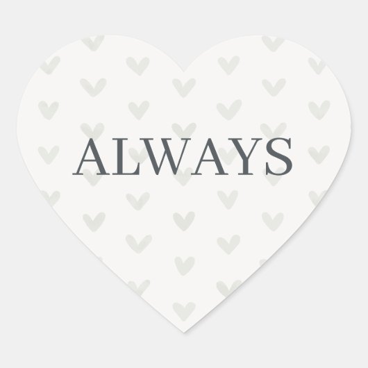Sage Green Heart Pattern Minimal Serif Always ハートシール (正面)
