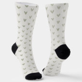 Sage Green Heart Pattern Socks ソックス (傾斜あり)