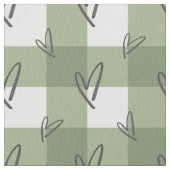 Sage Green Heart - Premium Pima Cotton Fabric ファブリック (クローズアップ)