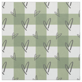 Sage Green Heart - Premium Pima Cotton Fabric ファブリック