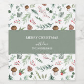 Sage Green Holiday ワインラベル (シングルラベル)