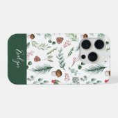 Sage Green Holiday Personalized Phone Case iPhoneケース (裏面横)
