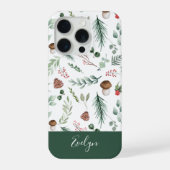 Sage Green Holiday Personalized Phone Case iPhoneケース (裏面)