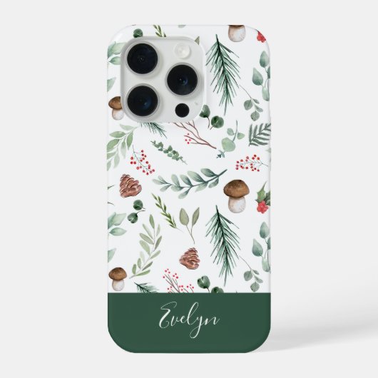 Sage Green Holiday Personalized Phone Case iPhoneケース (裏面)