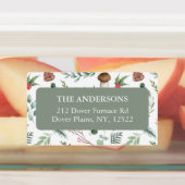 Sage Green Holiday Return Address Label ラベル (貼付)