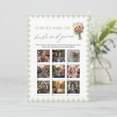 Sage Green How Old Were The Bride & Groom Game 招待状 (スタンド正面)