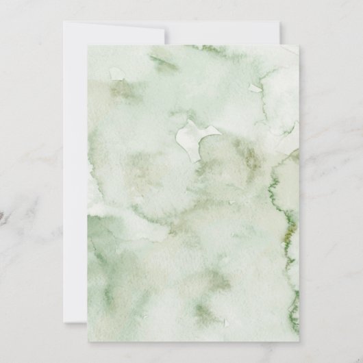 Sage Green Hydrangea Balloon Bridal Shower 招待状 (裏面)