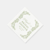 Sage Green Hydrangea Bridal Shower Napkin スタンダードカクテルナプキン (角)