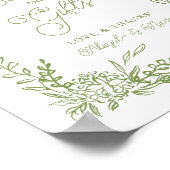 Sage Green Hydrangea Cards and Gifts Sign ポスター (角)