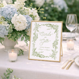 Sage Green Hydrangea Cards and Gifts Sign ポスター