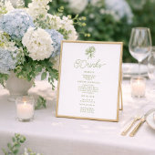 Sage Green Hydrangea Drinks Menu Table Sign ポスター