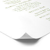 Sage Green Hydrangea Drinks Menu Table Sign ポスター (角)