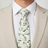Sage Green Hydrangea & Fern ネクタイ