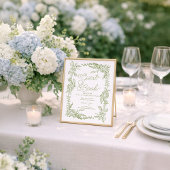 Sage Green Hydrangea Guest Book Sign ポスター