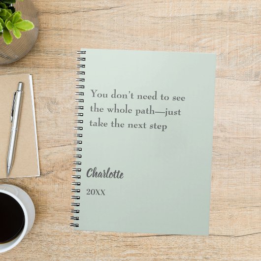 sage green inspirational goal quote ノートブック