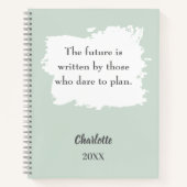 Sage green inspirational quote ノートブック (正面)