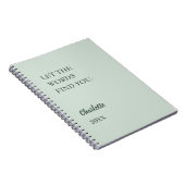 Sage green inspirational quote writing ノートブック (右側)