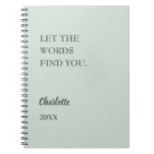 Sage green inspirational quote writing ノートブック (正面)