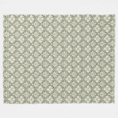 Sage Green & Ivory Damask Pattern Fleece Blanket フリースブランケット (正面(横))