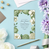 Sage Green & Ivory Modern Botanical Wedding アクリル招待状 (インサイチュ (ウェディング))