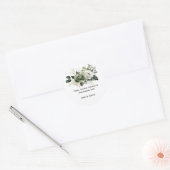 Sage Green Ivory Muted Floral Wedding | ラウンドシール (封筒)