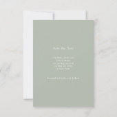 Sage Green Ivory photo wedding Save the Date セーブザデート (裏面)