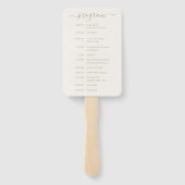 Sage Green Ivory Wedding Fan Program ハンドファン (裏面)
