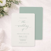 Sage Green & Ivory Wedding Invitation 招待状