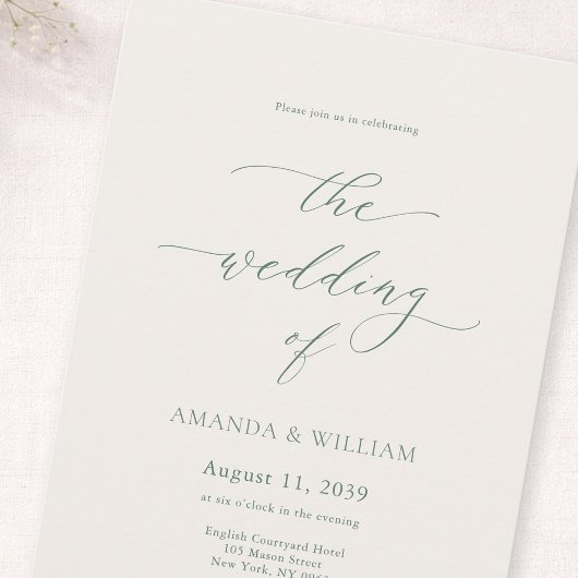 Sage Green & Ivory Wedding Invitation 招待状
