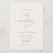Sage Green & Ivory Wedding Invitation 招待状 (正面)