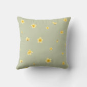 Sage Green Japanese Wintersweet Floral Pattern クッション (裏面)